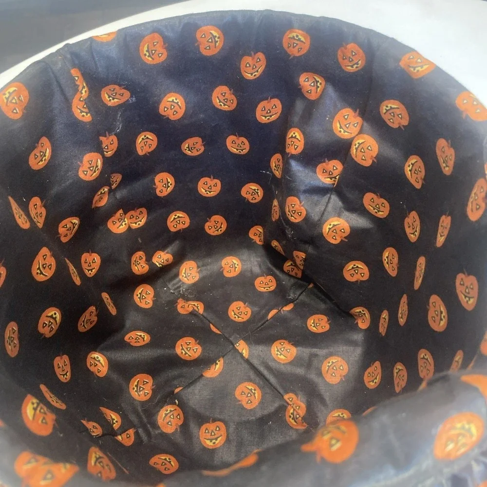 Longaberger 1995 Large Pumpkin Halloween Basket Liner & Tie 8